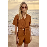 Tramontana Blouse Puckered Kombucha